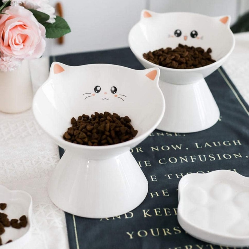 Ceramic Raised Cat Bowl,Elevated X Food or Water Bowl. - Picture 3 of 8